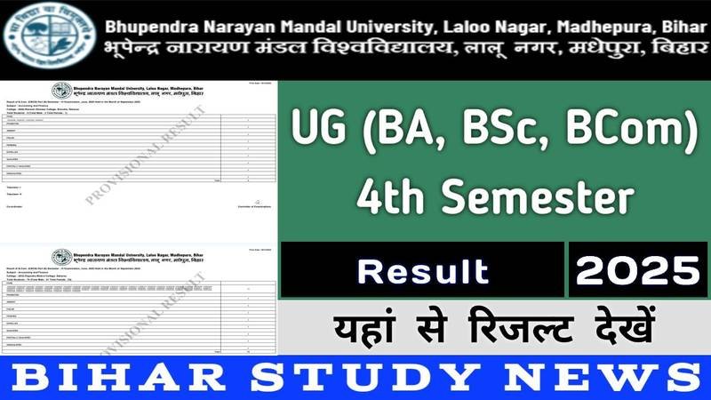 BNMU Madhepura UG 4th Semester Result 2025