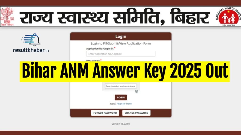 Bihar ANM Answer Key 2025