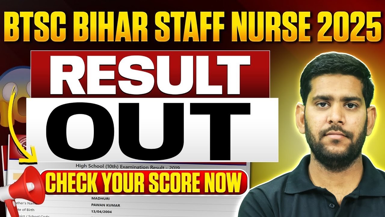 Bihar BTSC Staff Nurse Result 2025 Released