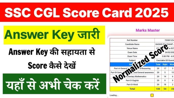 SSC CGL Scorecard 2025