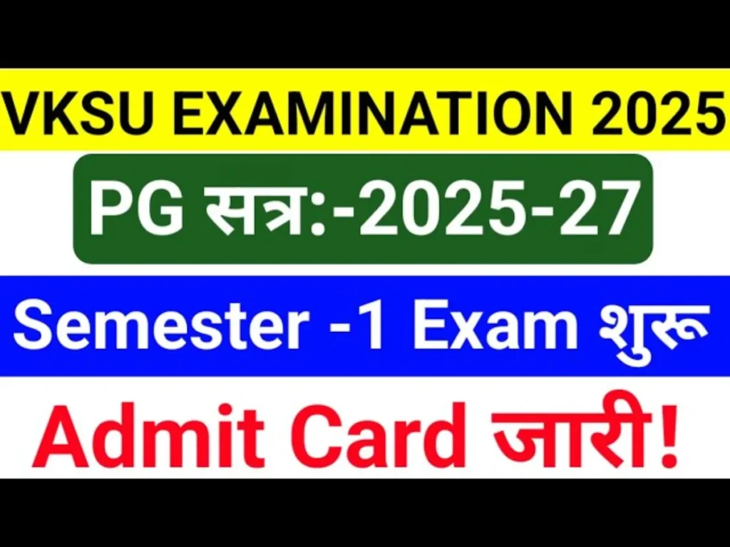 VKSU ARA PG Semester-1 Admit Card 2025