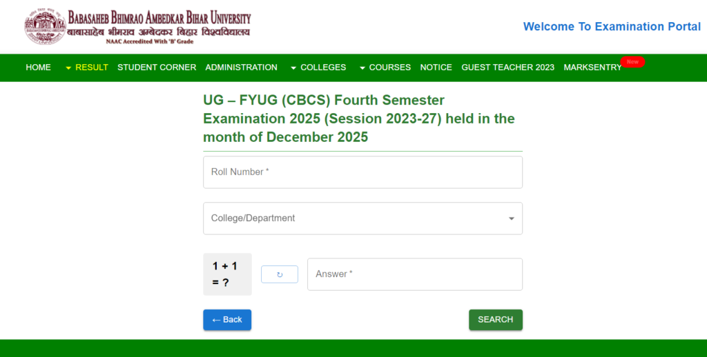 BRABU UG 4th Semester Result 2026