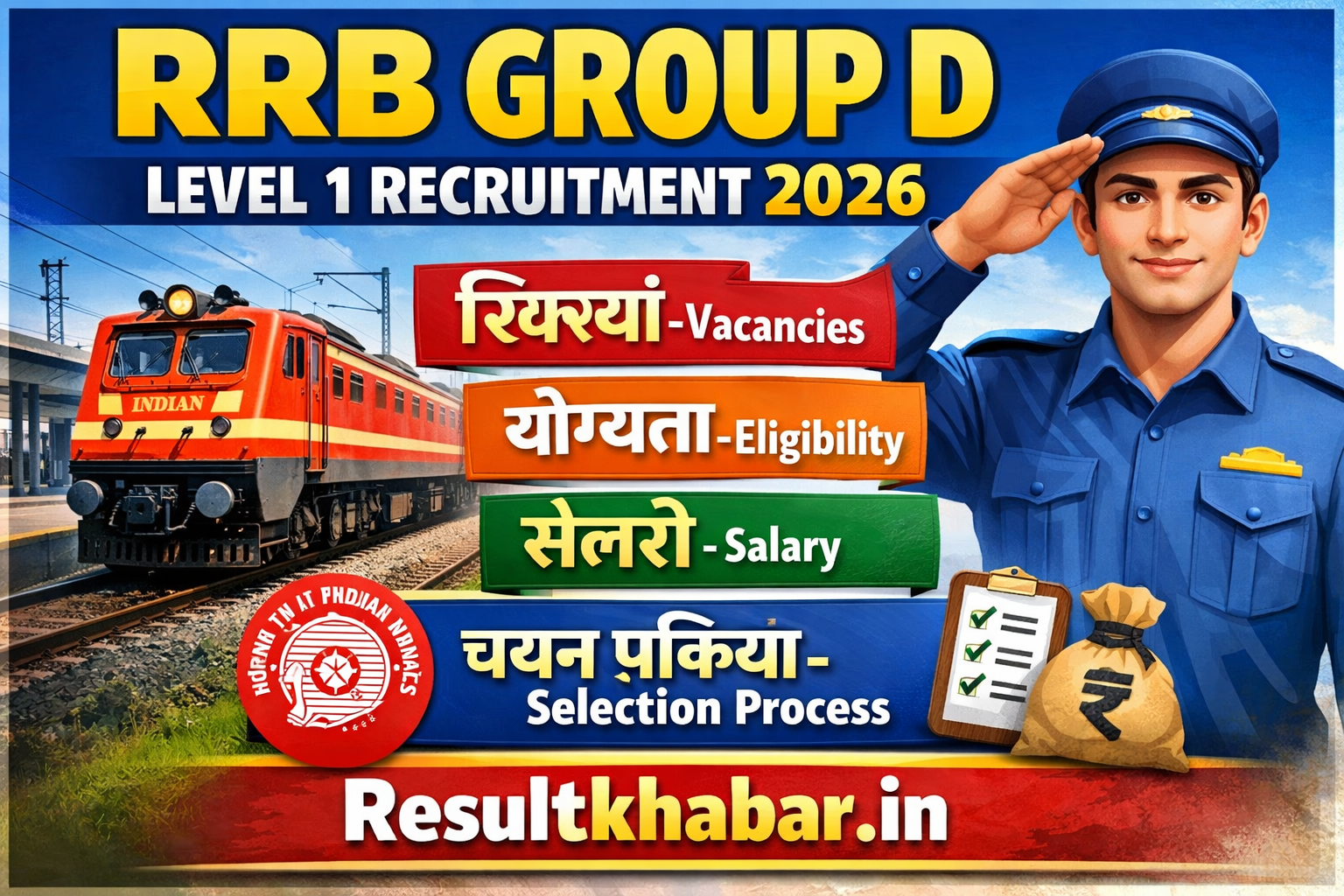 RRB Group D Various Posts in Level 1 Recruitment 2026