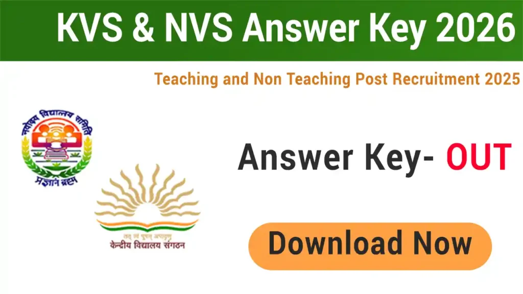 KVS NVS OMR Answer Sheet 2026