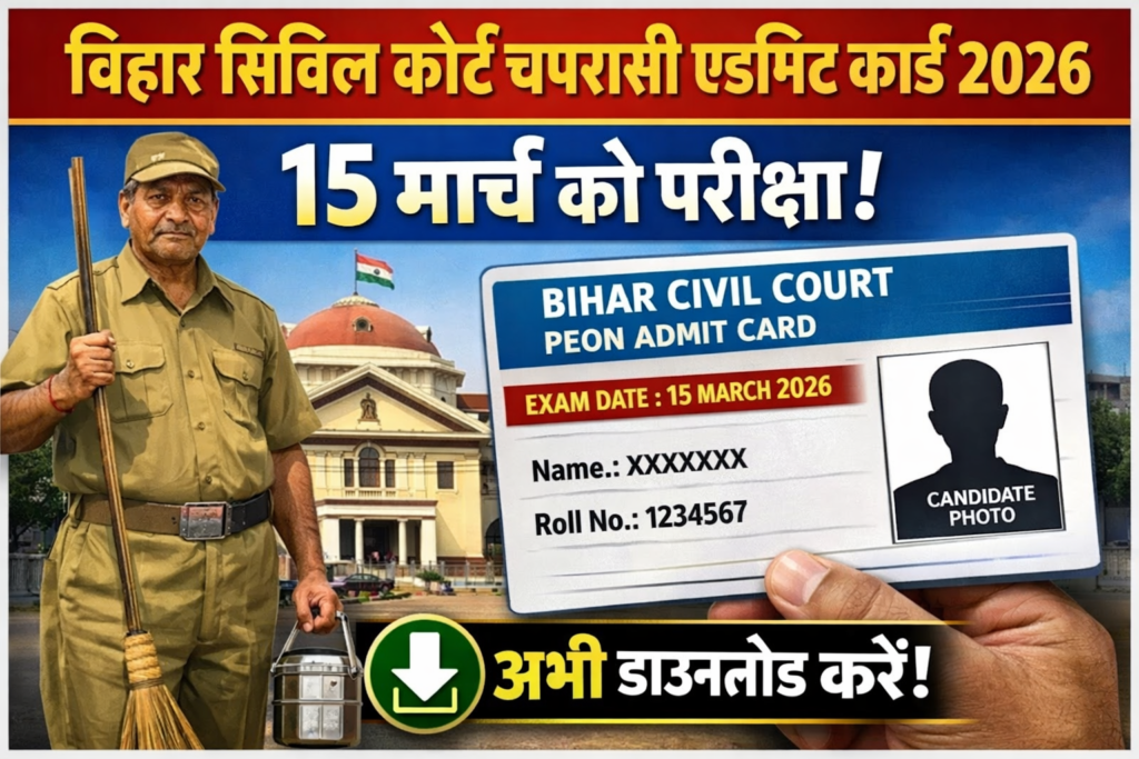 Bihar Civil Court Peon Admit Card 2026