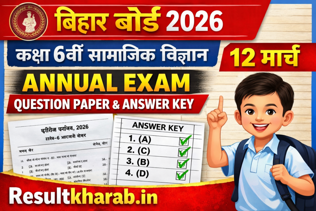 Bihar Board 6th Social Science Annual Exam 2026: