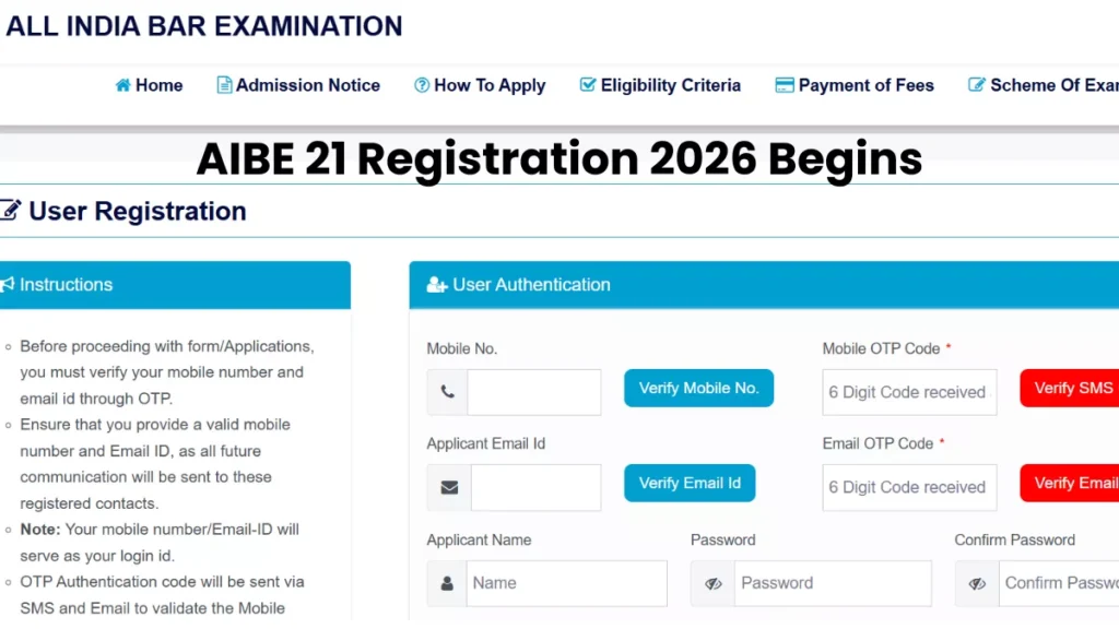 AIBE XXI (21) Online Form 2026