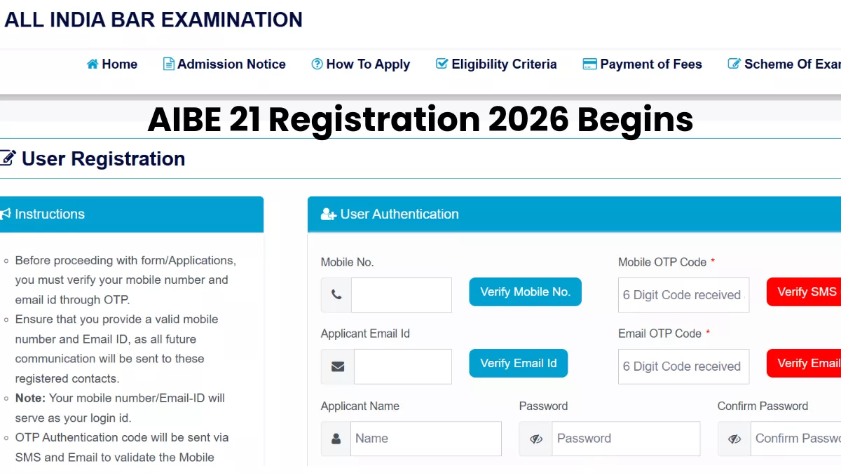 AIBE XXI (21) Online Form 2026