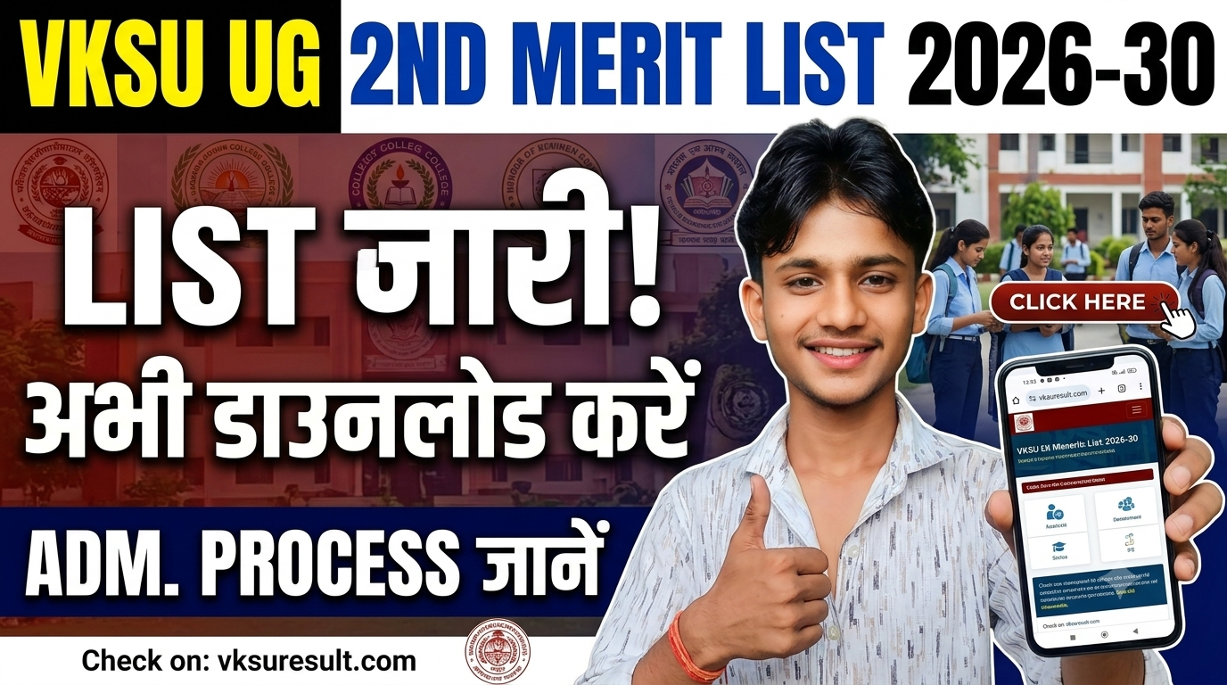 VKSU UG 2nd Merit List 2026-30