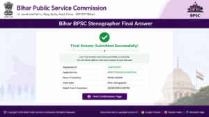 Bihar BPSC Stenographer Final Answer