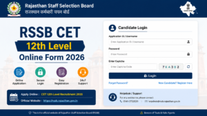 RSSB CET 12th Level Online Form
