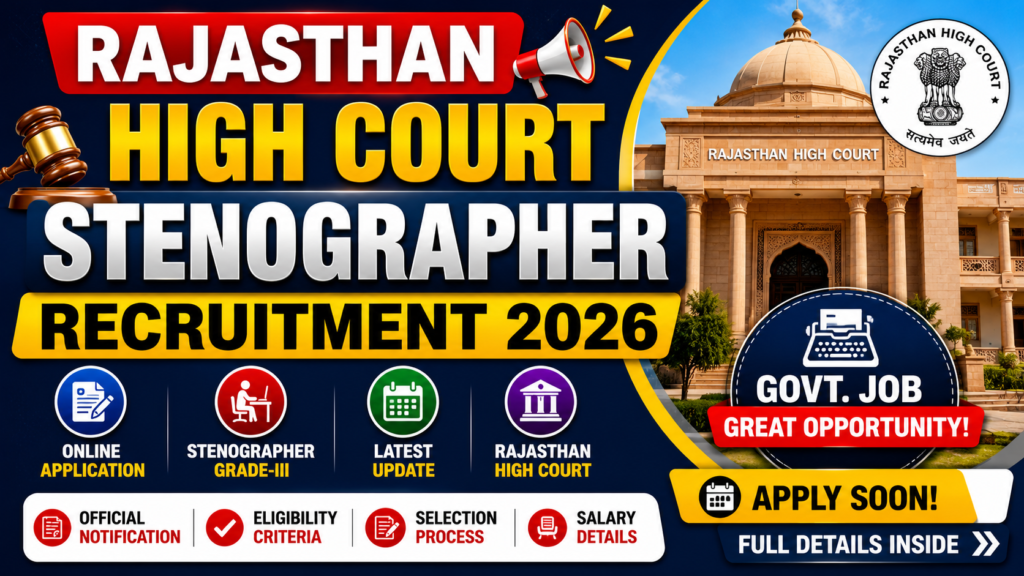 Rajasthan High Court Stenographer Recruitment 2026