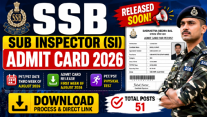 SSB Sub Inspector SI Admit Card 2026