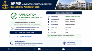 AFMS BSc Nursing Admission 2026: