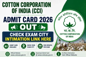 Cotton Corporation CCI Various Post Admit Card 2026