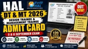 HAL DT and MT Admit Card 2026 OUT