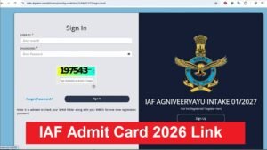 IAF Agniveer Musician Admit Card 2026: