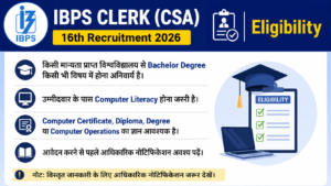 IBPS Clerk (CSA) 16th Recruitment 2026