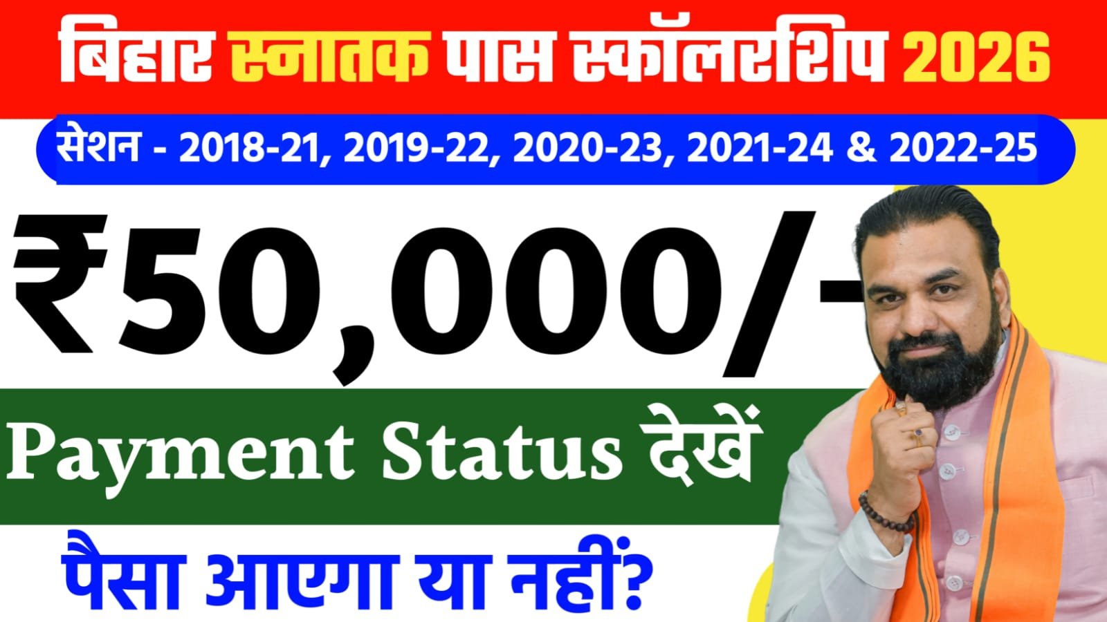 Bihar Graduation Pass Scholarship Payment Status 2026: ₹50,000 Payment Status Check Online