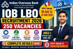 IOB Local Bank Officer LBO Recruitment 