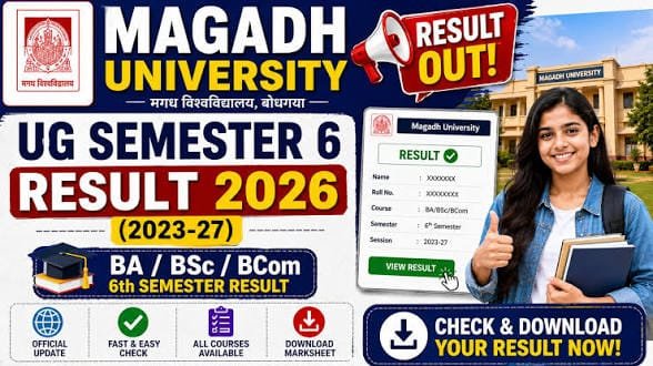 Magadh University UG 6th Semester Result 2026 OUT
