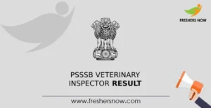 Punjab PSSSB Veterinary Inspector Result 2026