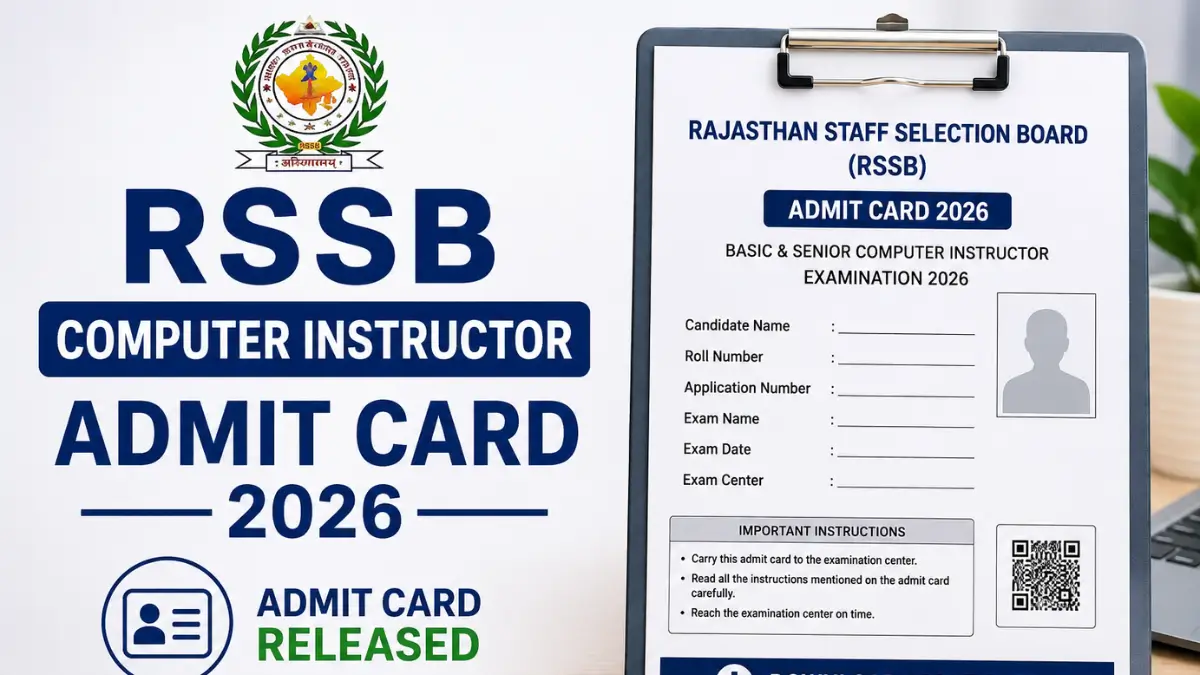 Rajasthan Computer Instructor Admit Card 2026
