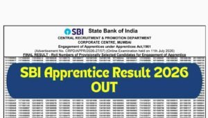 SBI Bank Apprentice Result 2026 OUT