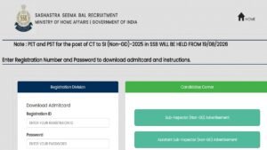 SSB Sub Inspector SI Admit Card 2026