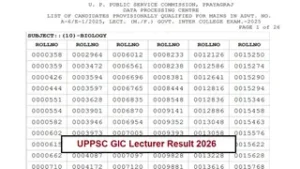 UPPSC GIC Lecturer Result