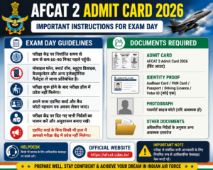 AFCAT 2 Exam Day Guidelines 2026