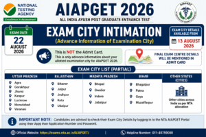 AIAPGET Exam City 2026 Details