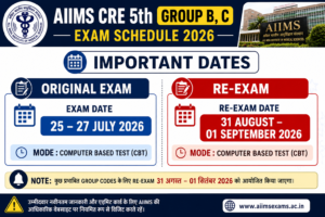 AIIMS CRE 5th Group B C Exam Schedule 2026