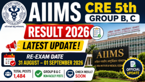 AIIMS CRE 5th Group B C Result 2026