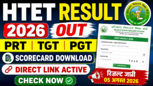 Haryana HTET Result 2026 PRT TGT PGT Result Download Direct Link