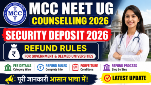 MCC NEET UG Counselling 2026 Security Deposit Refund Process Step by Step