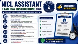 NICL Assistant Exam Day Instructions 2026
