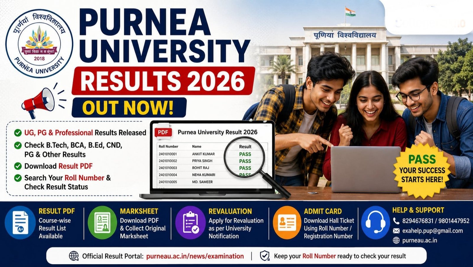 Purnea University PG 2 Back Result 2026: