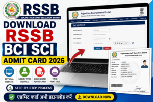 Download RSSB BCI SCI Admit Card 2026