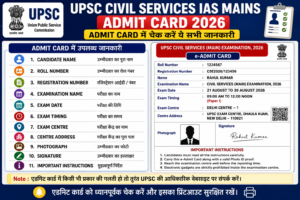 UPSC IAS Mains Admit Card 2026 Details
