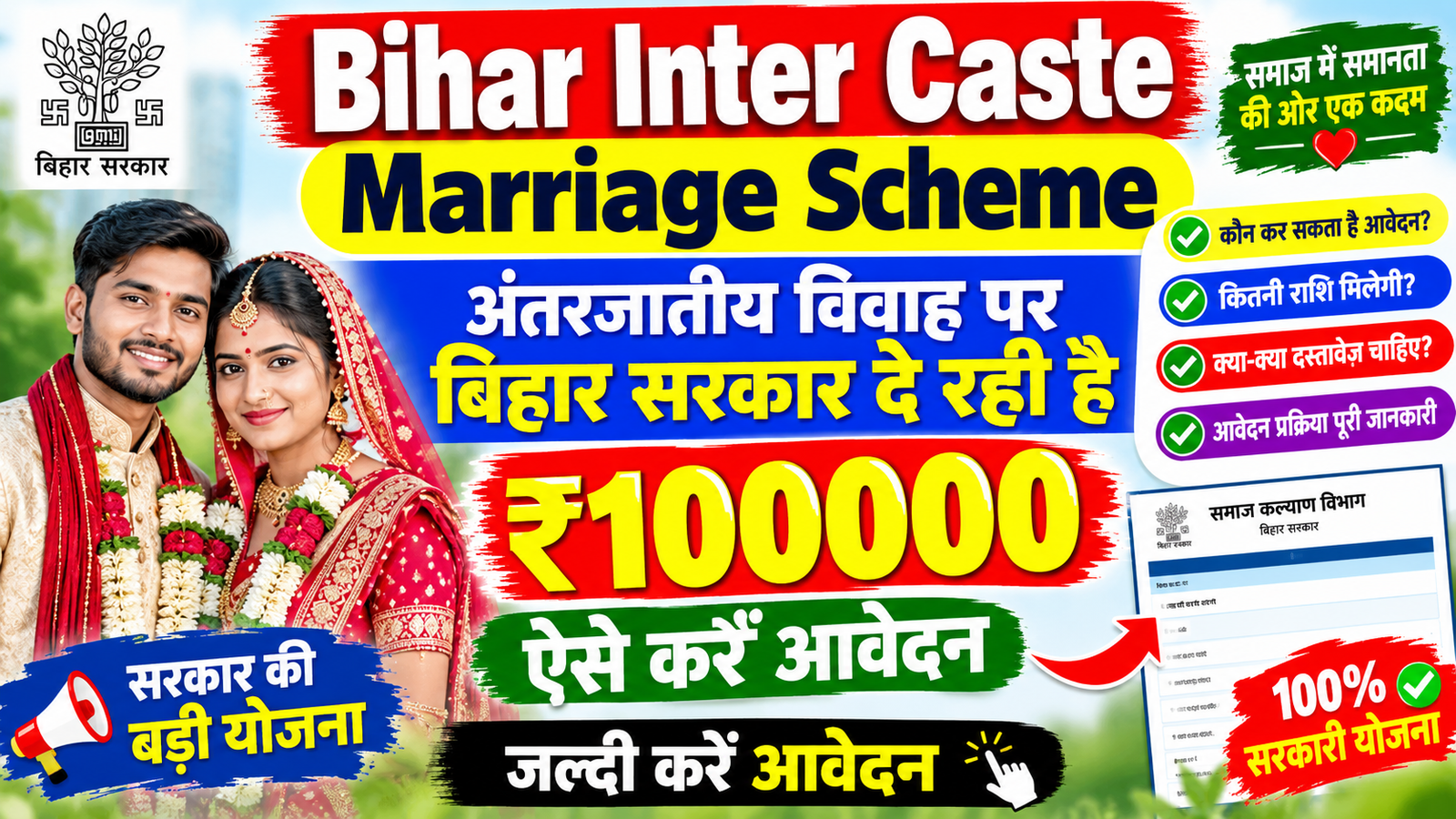 Bihar Inter Caste Marriage Scheme